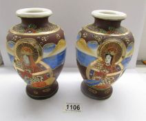 A pair of Japanese Satsuma vases.