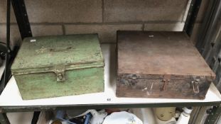 2 old tool boxes.