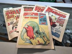 5 x 1970's Bullet, Hotspur and Warlord comics complete with free gifts.