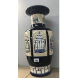 A large pottery Brannam gazebo vase.