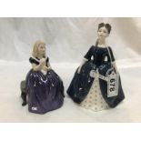 2 Royal Doulton figurines being Affection and Debby.