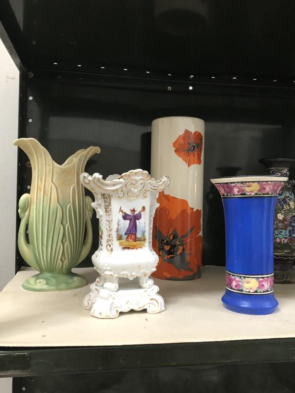 A quantity of vases including oriental style and Staffordshire. - Image 3 of 3