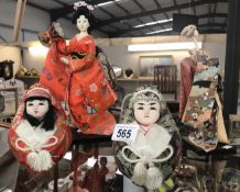 4 Japanese dolls.