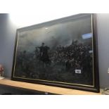A framed and glazed Battle of Waterloo print.