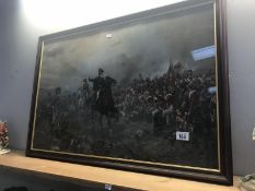 A framed and glazed Battle of Waterloo print.