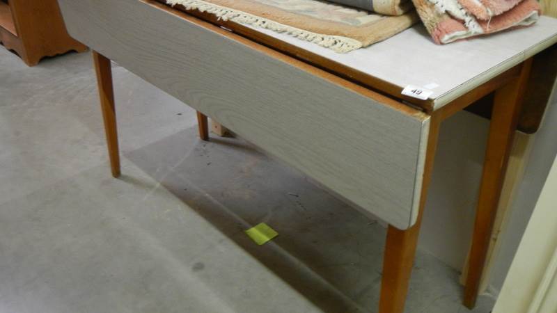 A 1960's formica kitchen table.