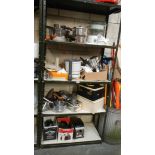4 shelves of assorted kitchen items.