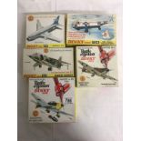 x5 boxed Dinky aircraft including Battle of Britian 719, 721, along with 717, 722,
