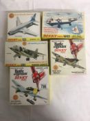 x5 boxed Dinky aircraft including Battle of Britian 719, 721, along with 717, 722,