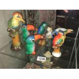 A quantity of novelty bird figures, some a/f.