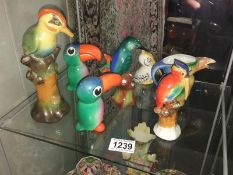 A quantity of novelty bird figures, some a/f.