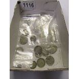 A quantity of pre 1920 and pre 1947 coins, approximately 2.5 ounces in total.