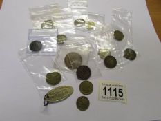 A mixed lot of company 'coinage' including Bovril, Ingram Royal Arsenal etc, George III tokens,