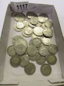 Approximately 10 ounces of pre 1947 half crowns, shillings and florins.