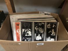 A box of LP records.