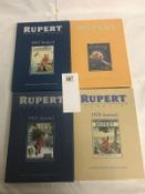 4 1960's Rupert bear facsimile books 1963, 1965, 1966, 1970 (3 still sealed).