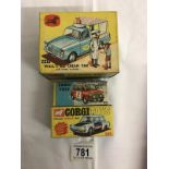 Boxed Corgi 447, 321, 506, Wall's ice cream van, Mini Cooper and a Police Panda imp.