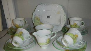 18 pieces of china tea ware.