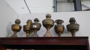 6 brass oil lamp bases.