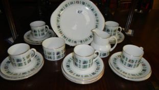 20 pieces of Royal Doulton tapestry pattern tea ware.