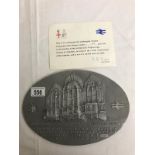 Paddington railway station commemorative - This plaque was cast in the railway works at Swindon to