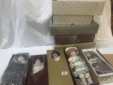 10 boxed assorted porcelain dolls including Alberon, St James, Victoria Impex etc.