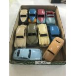 10 good 1950's Dinky saloon cars including 5 duo-tone examples.