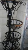 2 wrought iron plant stands.