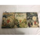 3 original 1940's Rupert books 1947, 1948, 1949 (very good condition, soft covers).