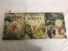 3 original 1940's Rupert books 1947, 1948, 1949 (very good condition, soft covers).