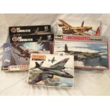 6 assorted model aeroplane kits including Airfix, Revell, Matchbox.