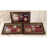 3 Matchbox models of yesteryear framed displays of models in kit form.