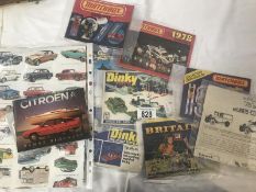 A quantity of 1970's Dinky Matchbox Britains catalogues etc.