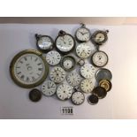 A quantity of old pocket watches and watch movements for spare or repair.