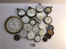 A quantity of old pocket watches and watch movements for spare or repair.