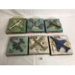 x6 bubble boxed Dinky military aircraft, 712-734 spitfire, Messerschmitt etc.