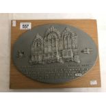 Paddington railway station commemorative - This plaque was cast in the railway works at Swindon to