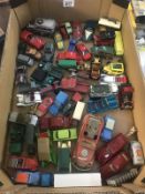 A large quantity of playworn Corgi and Matchbox including Yesteryear die-cast models.