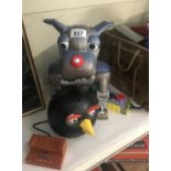 A remote controlled robot puppy and Angry Birds speaker.