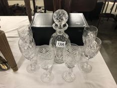 An Edinburgh crystal decanter and 6 glasses.