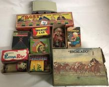 A quantity of boxed tinplate clockwork toys including little shoemaker, Escalado,
