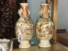 A pair of Satsuma vases, one a/f.