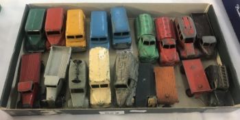 18 playworn 1950's Dinky commercial vehicles.