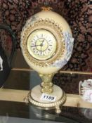 An ostrich egg in the form of a clock.