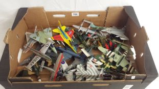 A large quantity of unboxed diecast and plastic aircraft.