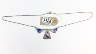 A silver and enamel pendant featuring depictions of The Star of David,