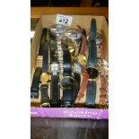 11 wrist watches and 3 railway scene pocket watches.