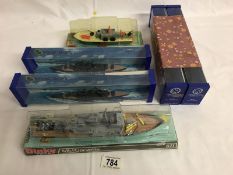 Boxed dinky 671, 675 mk1 Corvette, motor patrol boats and x4 Hornby Minic ships M742-M745.