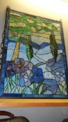 A stained glass panel.