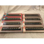 18 boxed Lima 00 gauge model railway mark 2 coaches in BR/ Inter City blue/grey livery.